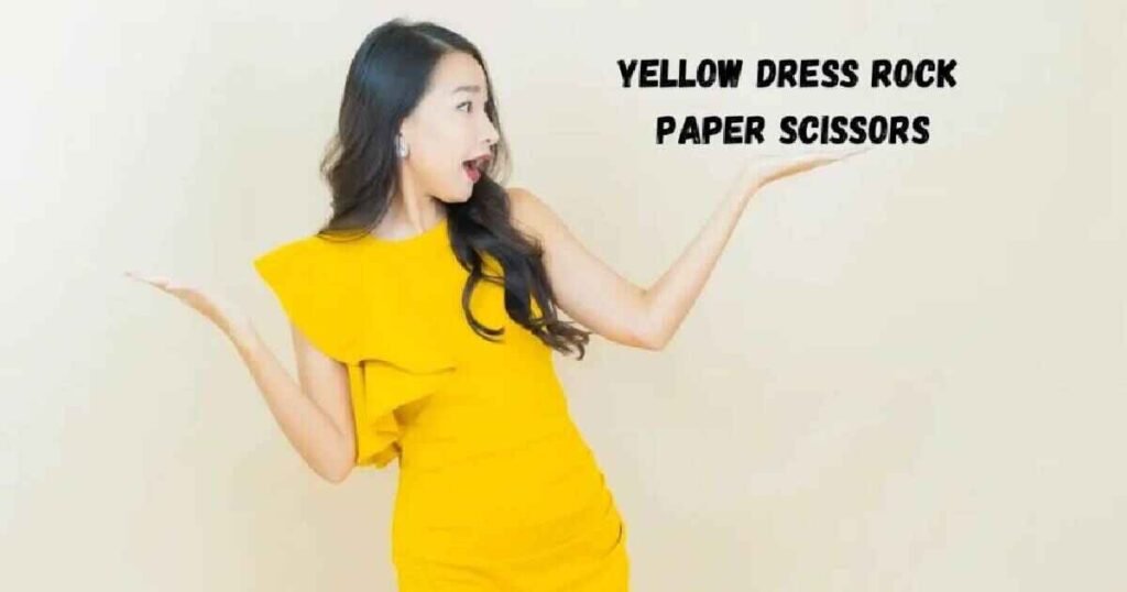 rock paper scissors yellow dress