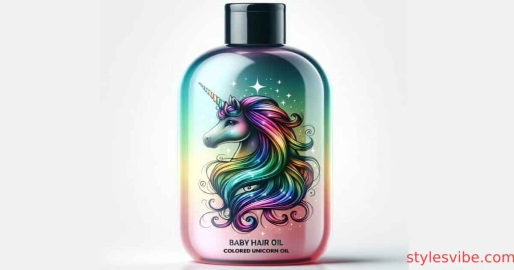 colored unicorn oil baby hair oil